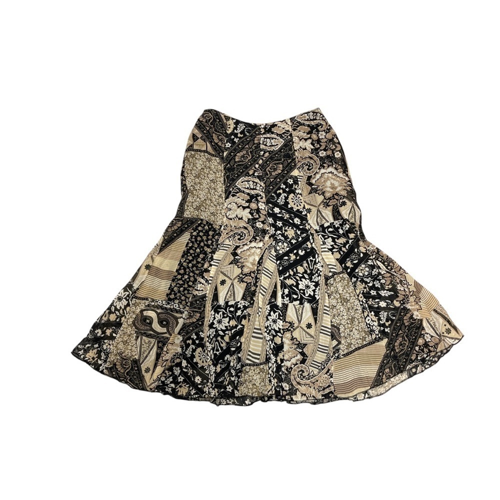Steilmann Patchwork Skirt Size 10 Multi Print Ear… - image 2